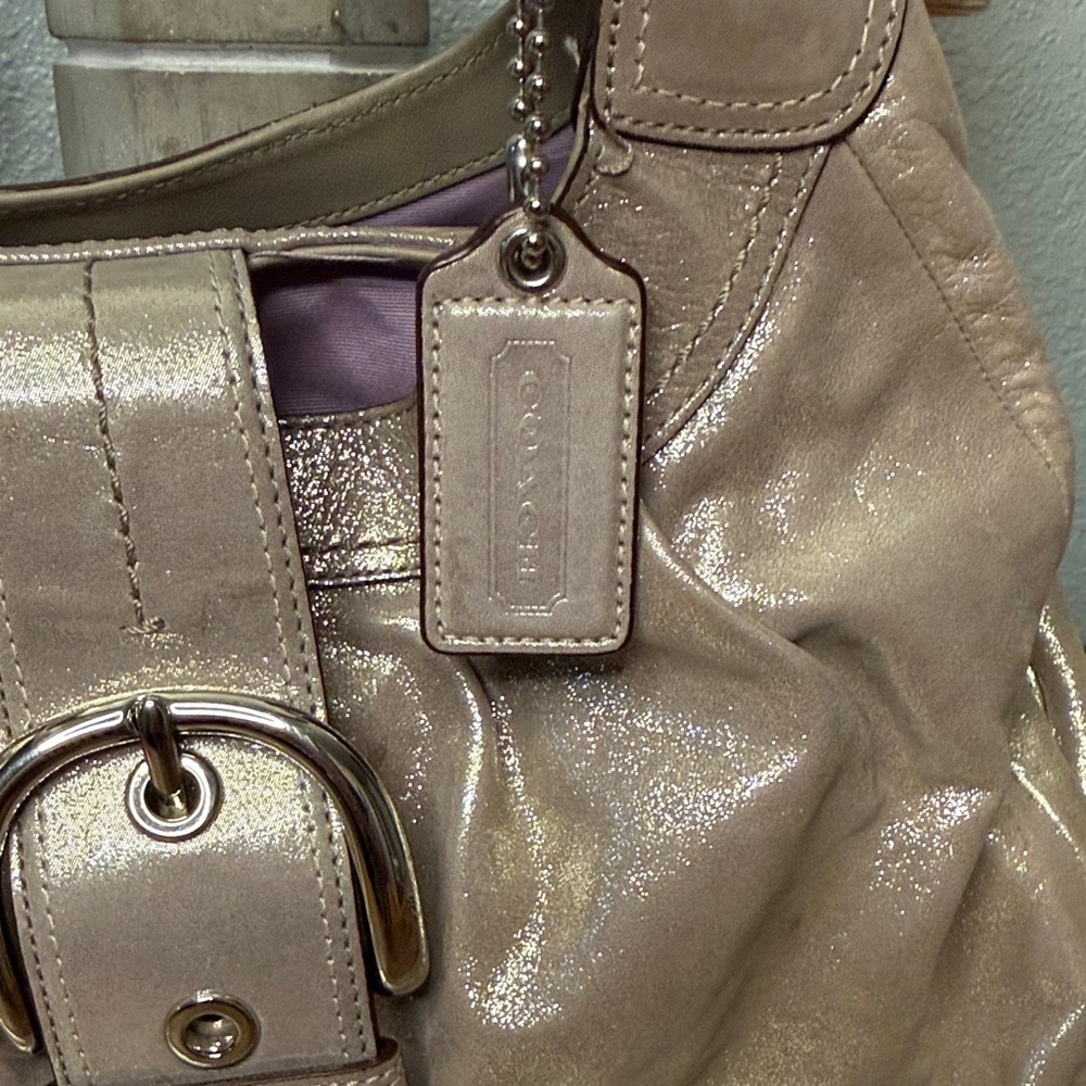 Coach Lynn SoHo Buckle Metallic Leather Shoulder Bag with Wallet - Picture 3 of 15